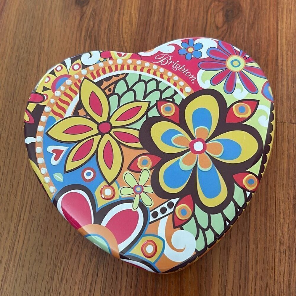 Brighton floral heart hard  case tin